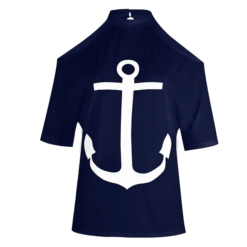 Summer leisure anchor print fit T-shirt European fashion o-neck short sleeve women's shirt
Summer leisure anchor print fit T-shirt European fashion o-neck short sleeve women's shirt