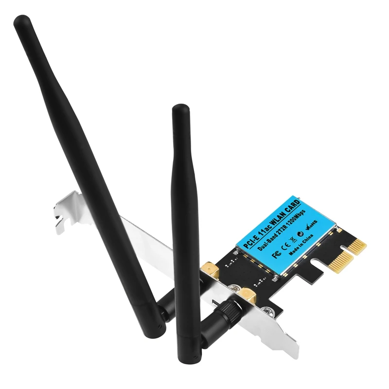 1200Mbps PCI-E Builtin Wireless WiFi Network Card 2.4G/5G Dual Band Network Adapter for Desktop
1200Mbps PCI-E Builtin Wireless WiFi Network Card 2.4G/5G Dual Band Network Adapter for Desktop