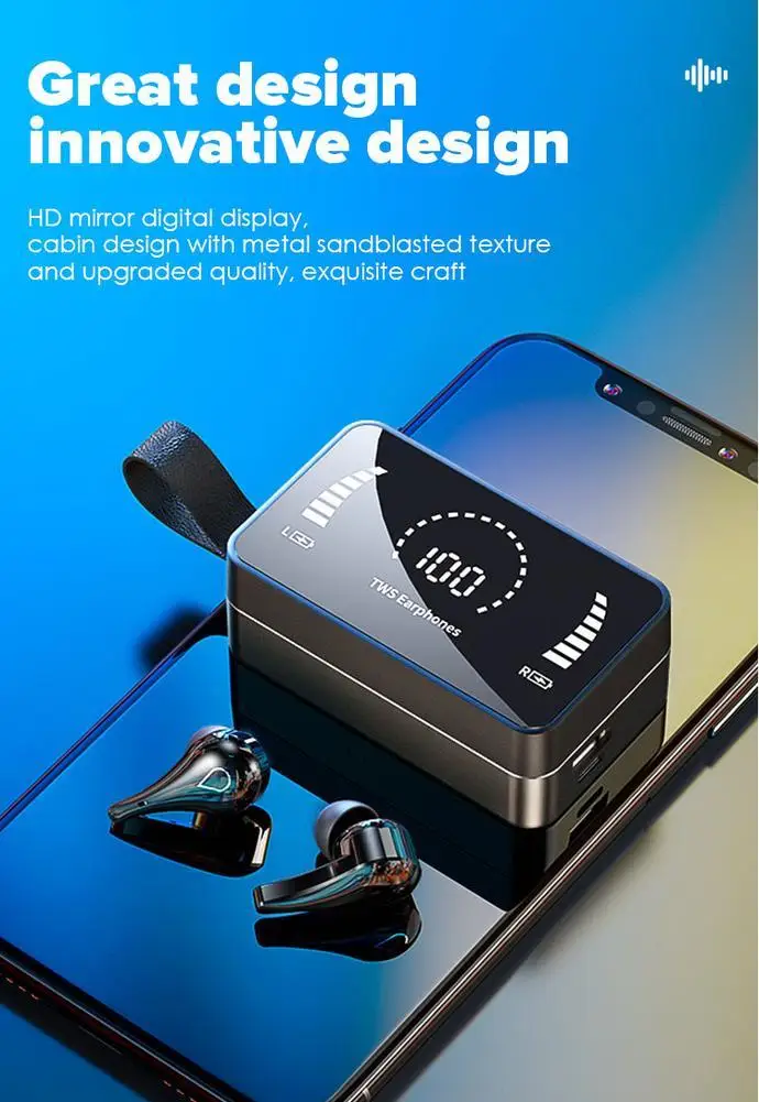 Wireless Bluetooth Headset H3 Mirror Metal Sports In-ear Smart Digital Display Earphones
Wireless Bluetooth Headset H3 Mirror Metal Sports In-ear Smart Digital Display Earphones