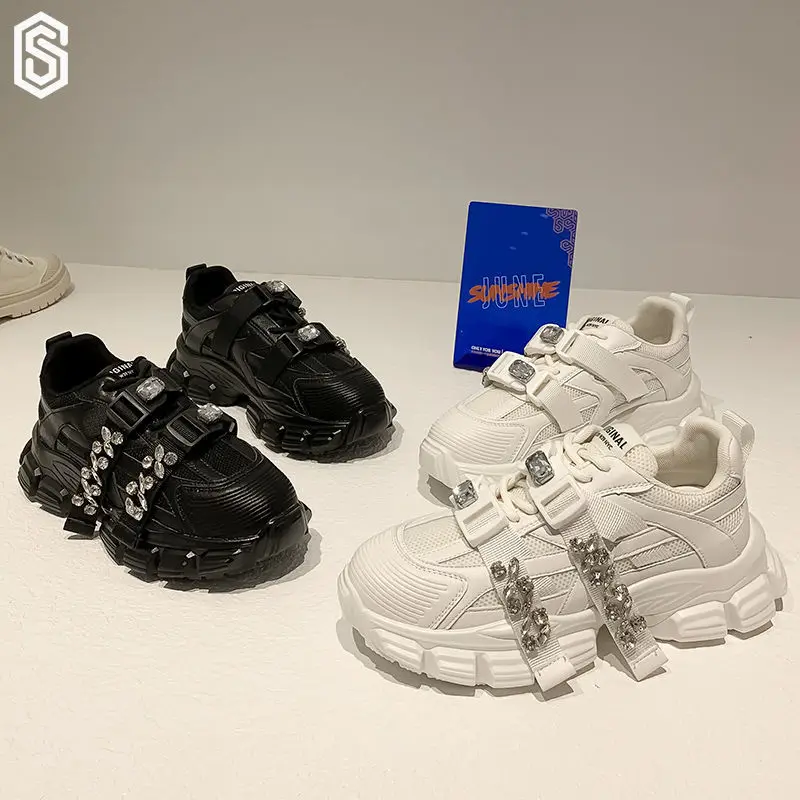 Niche Genuine 2021 New Rhinestone Buckle Platform Muffin Daddy Casual Shoes Mesh Breathable Heightened Sneakers Women's Shoes
Niche Genuine 2021 New Rhinestone Buckle Platform Muffin Daddy Casual Shoes Mesh Breathable Heightened Sneakers Women's Shoes