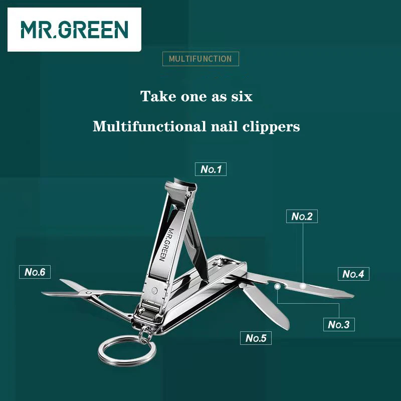 Mr.green Multifunctional Folding Nail Clipper Stainless Steel Six Functions nail File Bottle Opener Knife Scissors Manicure Tool
Mr.green Multifunctional Folding Nail Clipper Stainless Steel Six Functions nail File Bottle Opener Knife Scissors Manicure Tool