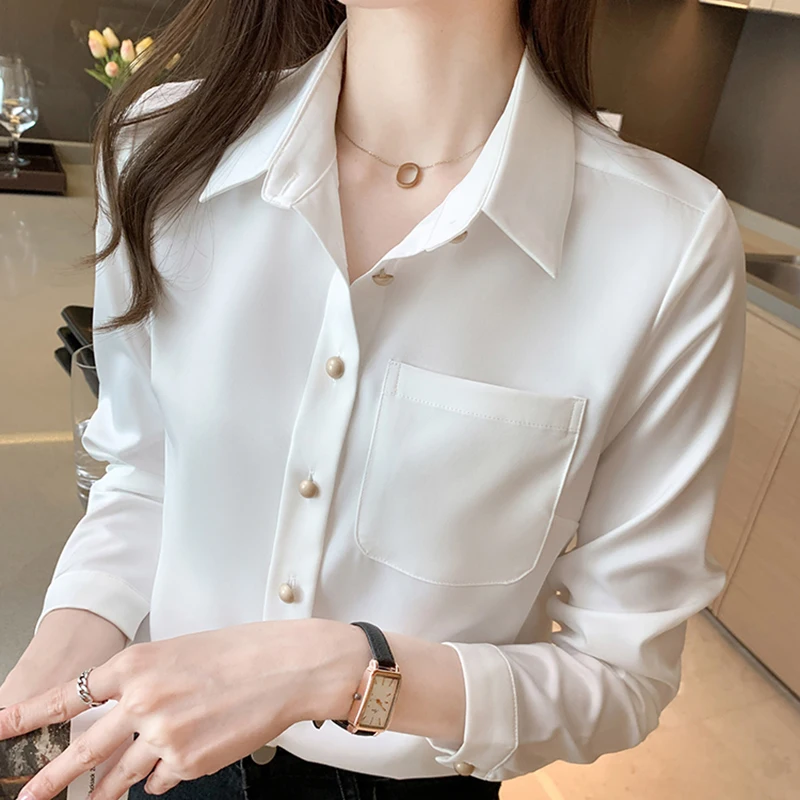Office Lady Fashion White Satin Shirts Womens Spring Summer 2021 Long Sleeve Chiffon Blouse Desgin Ropa Mujer
Office Lady Fashion White Satin Shirts Womens Spring Summer 2021 Long Sleeve Chiffon Blouse Desgin Ropa Mujer