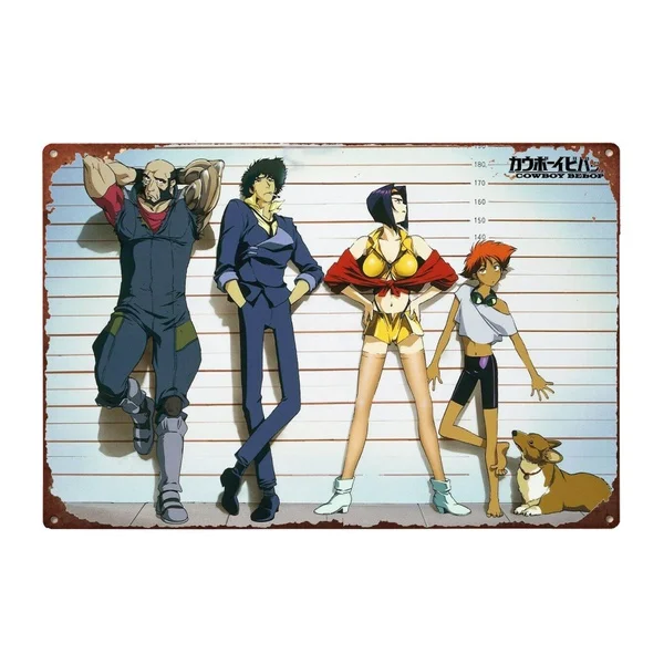 Cowboy Bebop Poster Line Up Vintage Metal Tin Sign Retro Tin Plate Sign Wall Art Decor 20*30cm
Cowboy Bebop Poster Line Up Vintage Metal Tin Sign Retro Tin Plate Sign Wall Art Decor 20*30cm