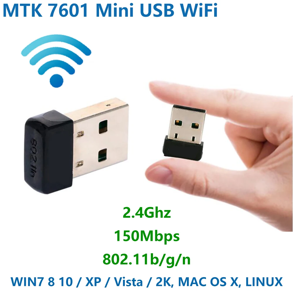 Беспроводной мини USB WiFi 7601 с чипом MTK7601 150 Мбит/с 2 4 ГГц IEEE 802.11b/g/n Стандартный 0 ключ |