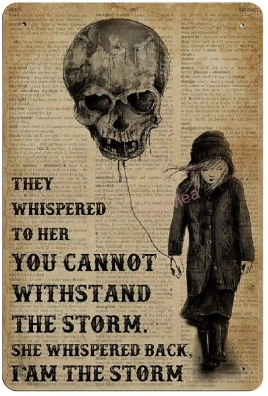 Шепот с надписью «She Whisper Back I Am The Storm», новый металлический Ретро-постер для парковки, Настенный декор, искусство, потертый шик, подарок
Шепот с надписью «She Whisper Back I Am The Storm», новый металлический Ретро-постер для парковки, Настенный декор, искусство, потертый шик, подарок