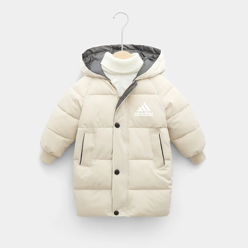 

Детское пуховое зимнее пальто, парка с хлопковой подкладкой для малышей, мальчиков и девочек, плотная, теплая, длинная верхняя одежда
