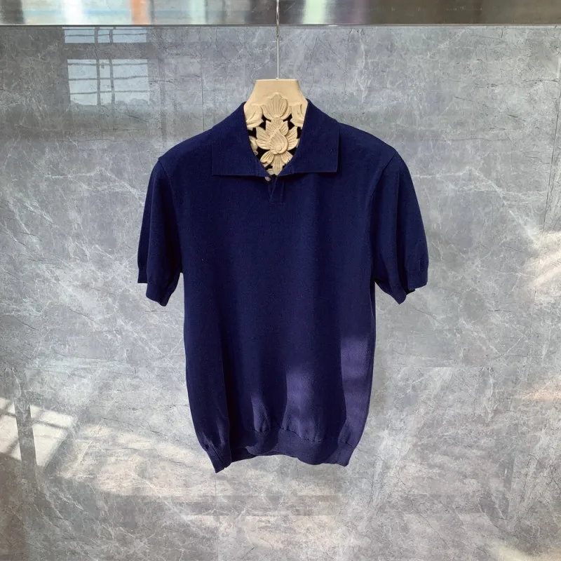 Men Vintage Business Lapel T Shirts Luxury Short Sleeve Knitting Tops Japan Style High Street Solid Color Thin T Shirt Male
Men Vintage Business Lapel T Shirts Luxury Short Sleeve Knitting Tops Japan Style High Street Solid Color Thin T Shirt Male
