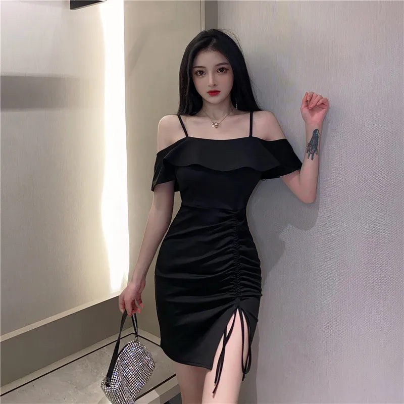 Will split the skirt with shoulder-straps female summer new brief paragraph cultivate one's morality show thin word brought sexy