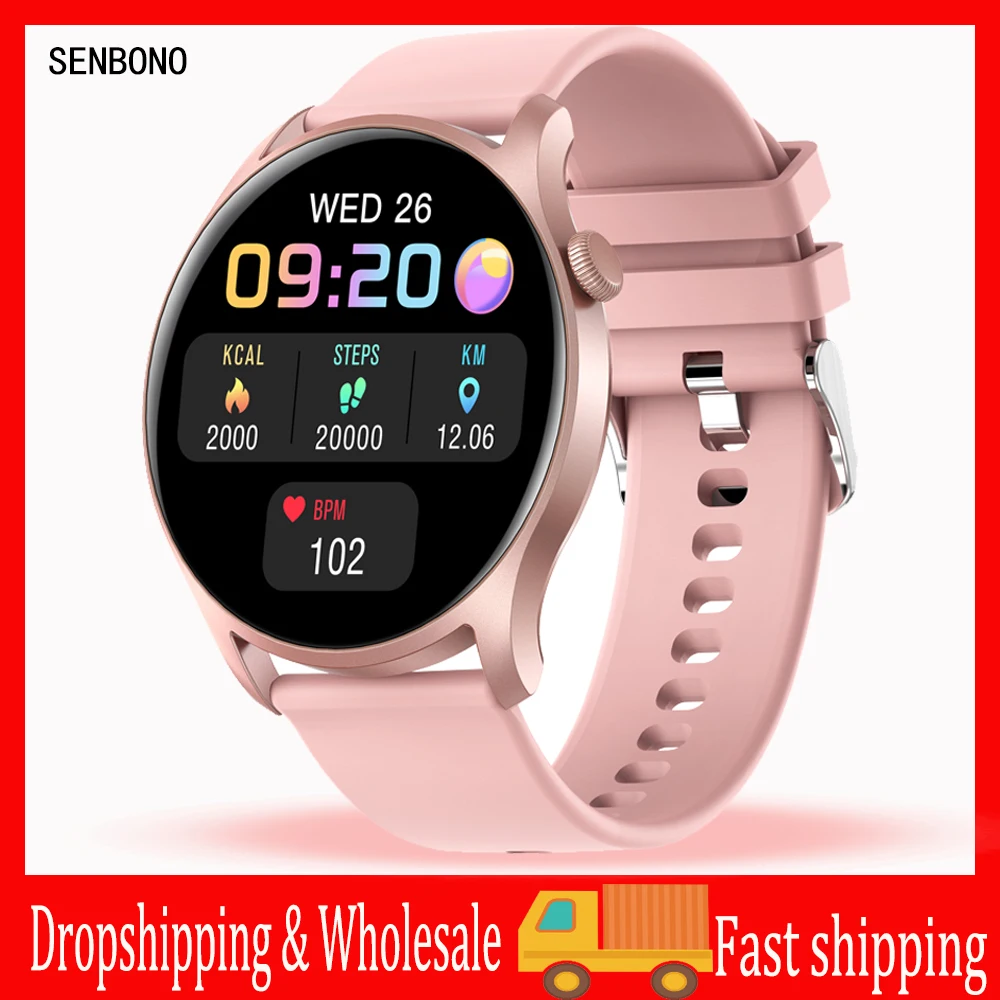 SENBONO 2021 Smart Watch Women Heart Rate Blood Pressure Full Touch Screen Sports Fitness Bluetooth Android iOS Smart Watch
SENBONO 2021 Smart Watch Women Heart Rate Blood Pressure Full Touch Screen Sports Fitness Bluetooth Android iOS Smart Watch