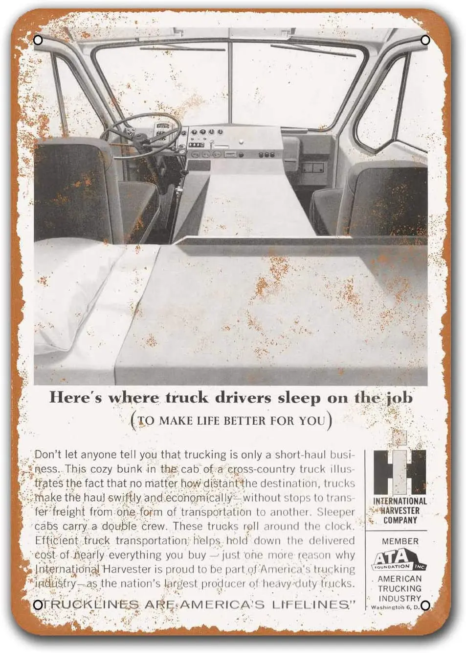 1964 International Trucks Long Haul Sleepers Car Tin Signs Vintage, Sisoso Metal Plaques Poster Man Cave Garage Retro Wall Decor
1964 International Trucks Long Haul Sleepers Car Tin Signs Vintage, Sisoso Metal Plaques Poster Man Cave Garage Retro Wall Decor