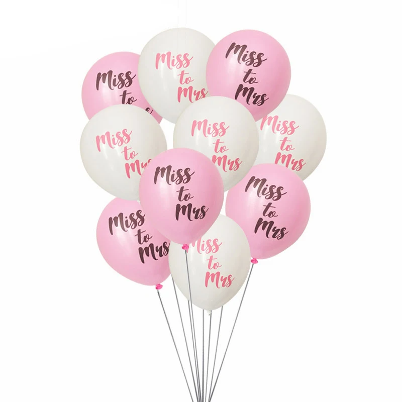 

Chicinlife 10Pcs 10inch Miss To Mrs Latex Balloons Bachelorette Party Decor Engagement Wedding Bridal Shower Hen Night Supplies