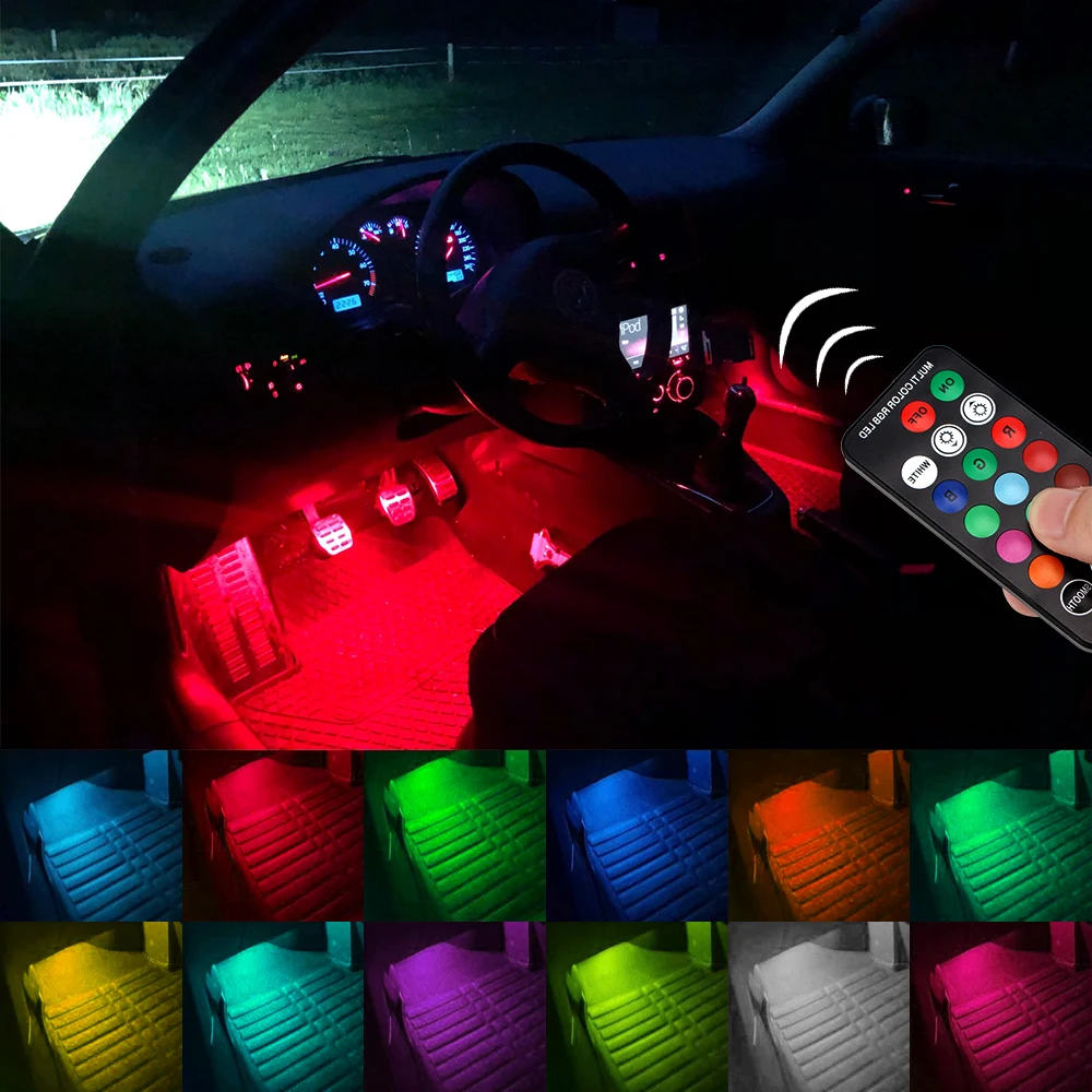 2 PCS LED RGB Car Interior Atmosphere Light Foot Light LED Wireless Remote Multiple Modes Auto Ambient Decorative Lamp
2 PCS LED RGB Car Interior Atmosphere Light Foot Light LED Wireless Remote Multiple Modes Auto Ambient Decorative Lamp