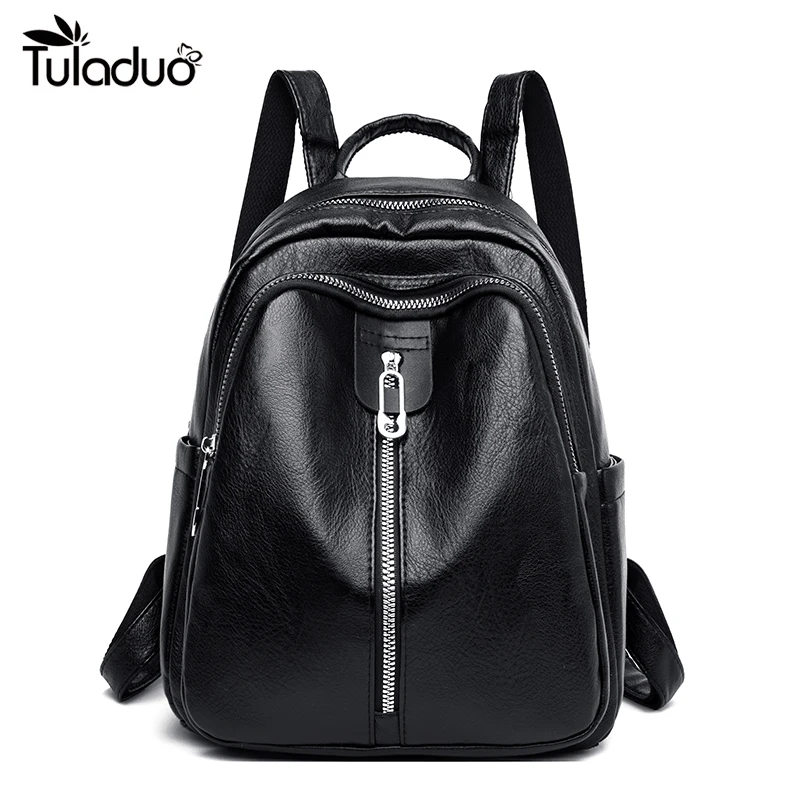 High Quality Pu Leather Women Backpack Fashion School Bags For Teenager Girls Casual Women Black Backpacks
High Quality Pu Leather Women Backpack Fashion School Bags For Teenager Girls Casual Women Black Backpacks