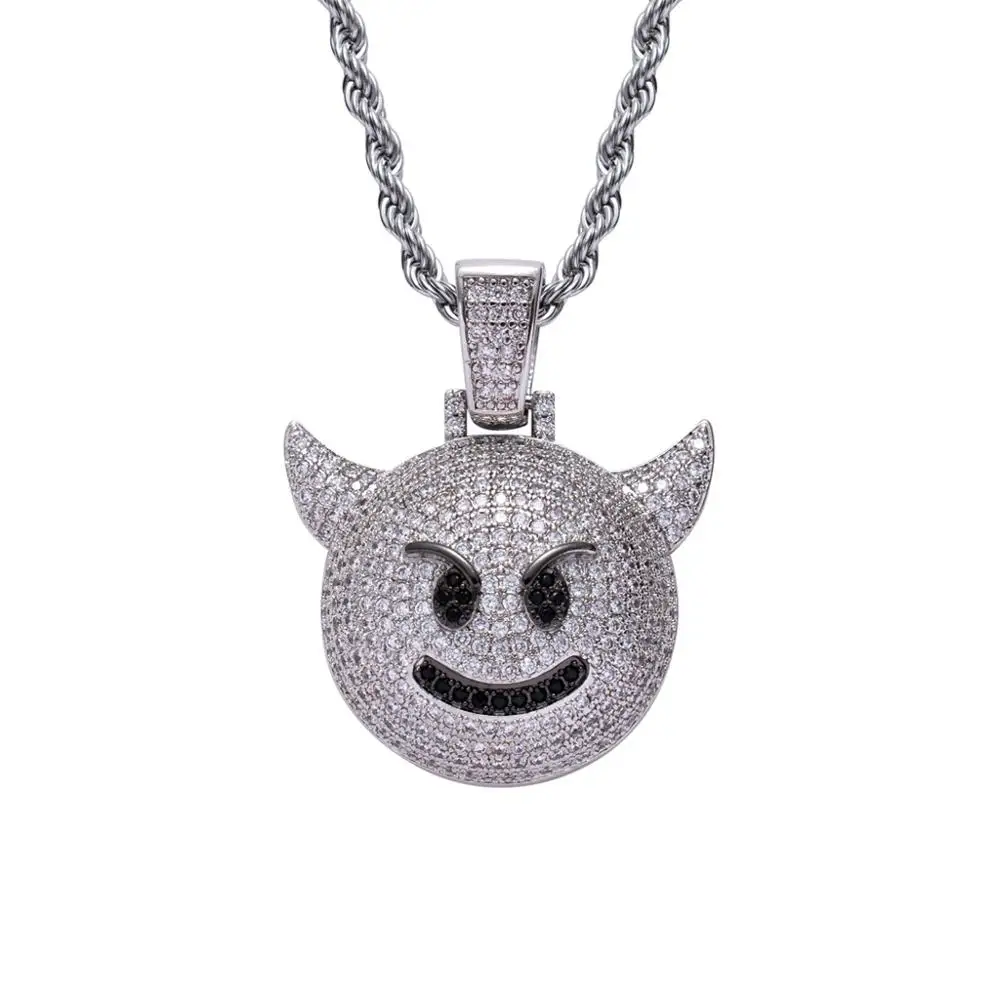 Iced Out Demon Necklace & Pendant with 3mm Rope Chain Gold Silver Color Bling CZ Men's Hip Hop Rock Jewelry for Women Kids
Iced Out Demon Necklace & Pendant with 3mm Rope Chain Gold Silver Color Bling CZ Men's Hip Hop Rock Jewelry for Women Kids