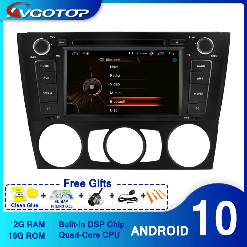Автомагнитола AVGOTOP Android 10 DVD плеер для BMW 1 серии E81 E82 E87 E88 (2006 2012) 2 ГБ 16 автомобильный