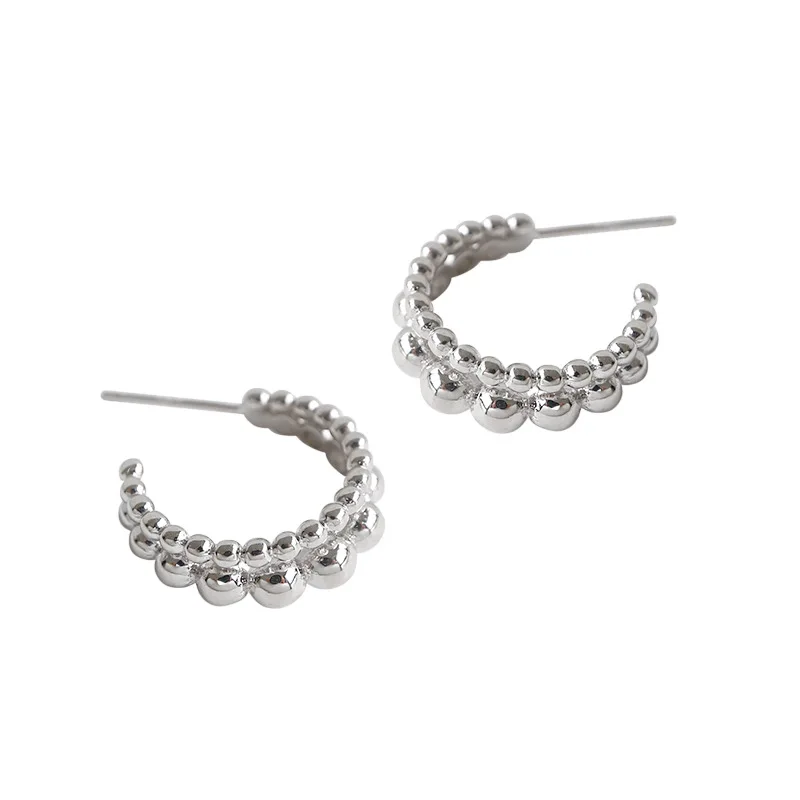 CH-1347 Korean version of S925 sterling silver earrings ins simple double row round bead circle earrings female niche earrings
CH-1347 Korean version of S925 sterling silver earrings ins simple double row round bead circle earrings female niche earrings
