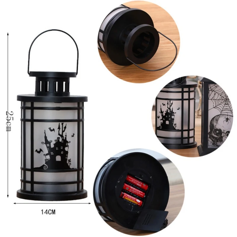 Handhold Kerosene Lamp Halloween Flameless Candle Light Simulation Flame Light Skull Witch Desktop Ornament Halloween Decoration 
Handhold Kerosene Lamp Halloween Flameless Candle Light Simulation Flame Light Skull Witch Desktop Ornament Halloween Decoration