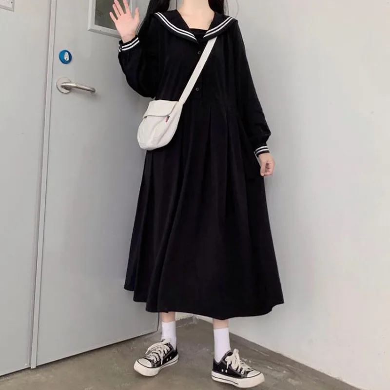 New Japanese Retro Autumn College Style Navy Collar Navy Collar Bow Lantern Pleated Lolita Long Sleeve Cosplay Costumes Dress
New Japanese Retro Autumn College Style Navy Collar Navy Collar Bow Lantern Pleated Lolita Long Sleeve Cosplay Costumes Dress