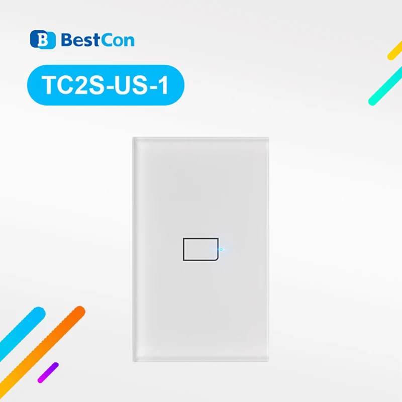 Умный настенный сенсорный выключатель BroadLink версия TC2S US 1gang работает с Alexa и Google
