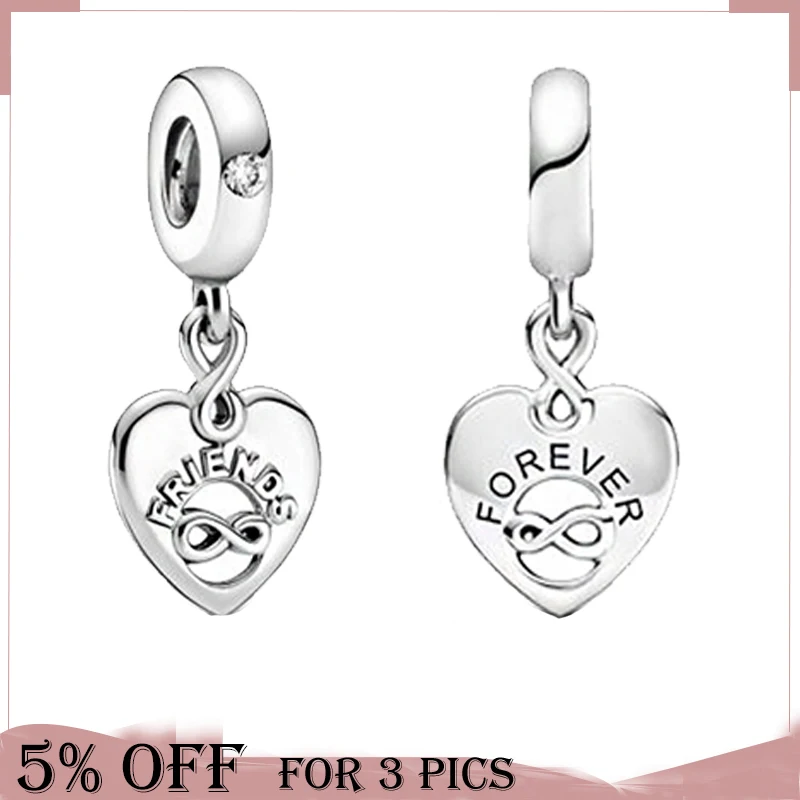 925 Sterling Silver New Bead Forever Friends Dangle Charms Fit Original Pandora Bracelets Women Valentine's Day Jewelry Gifts
925 Sterling Silver New Bead Forever Friends Dangle Charms Fit Original Pandora Bracelets Women Valentine's Day Jewelry Gifts