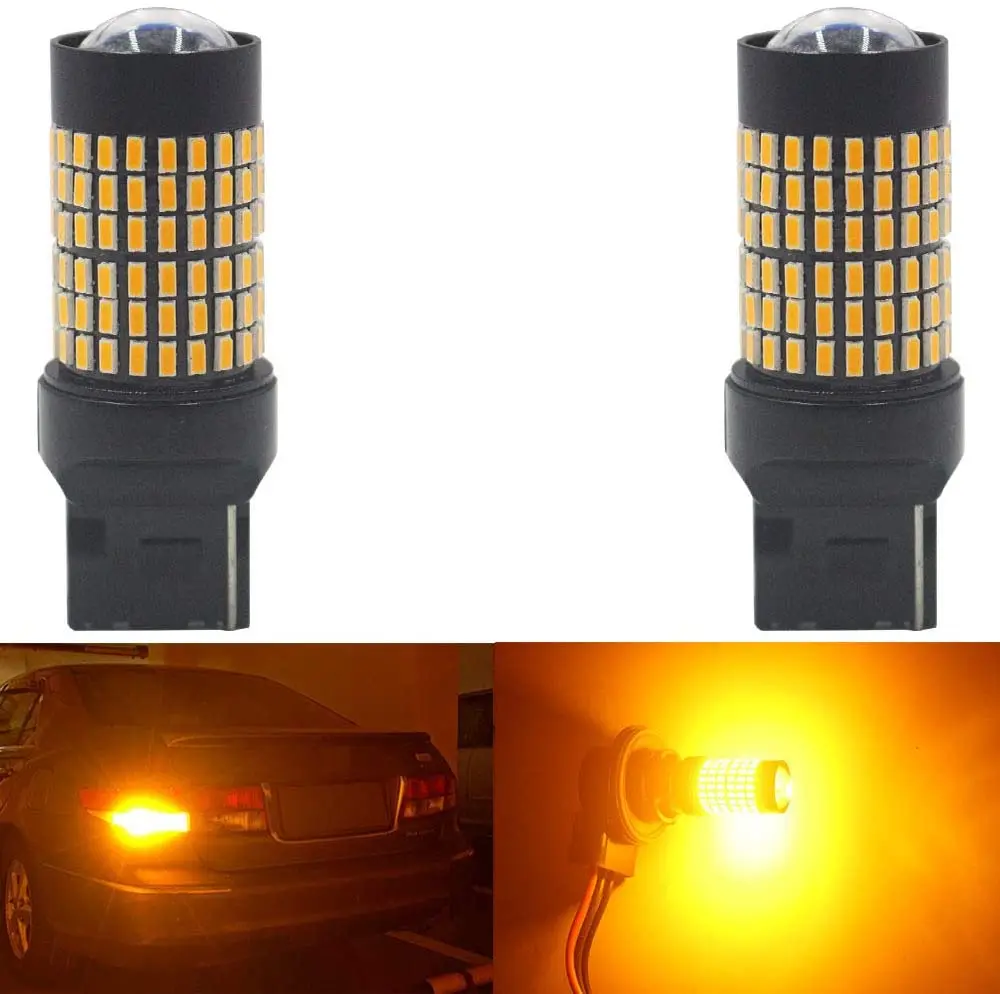 2-Pack 7440 T20 7441 Car Turn Signal Lights 9V-30V Amber/Yellow 144 SMD LED with Projector Replacement for Tail Blinker LED Bulb
2-Pack 7440 T20 7441 Car Turn Signal Lights 9V-30V Amber/Yellow 144 SMD LED with Projector Replacement for Tail Blinker LED Bulb