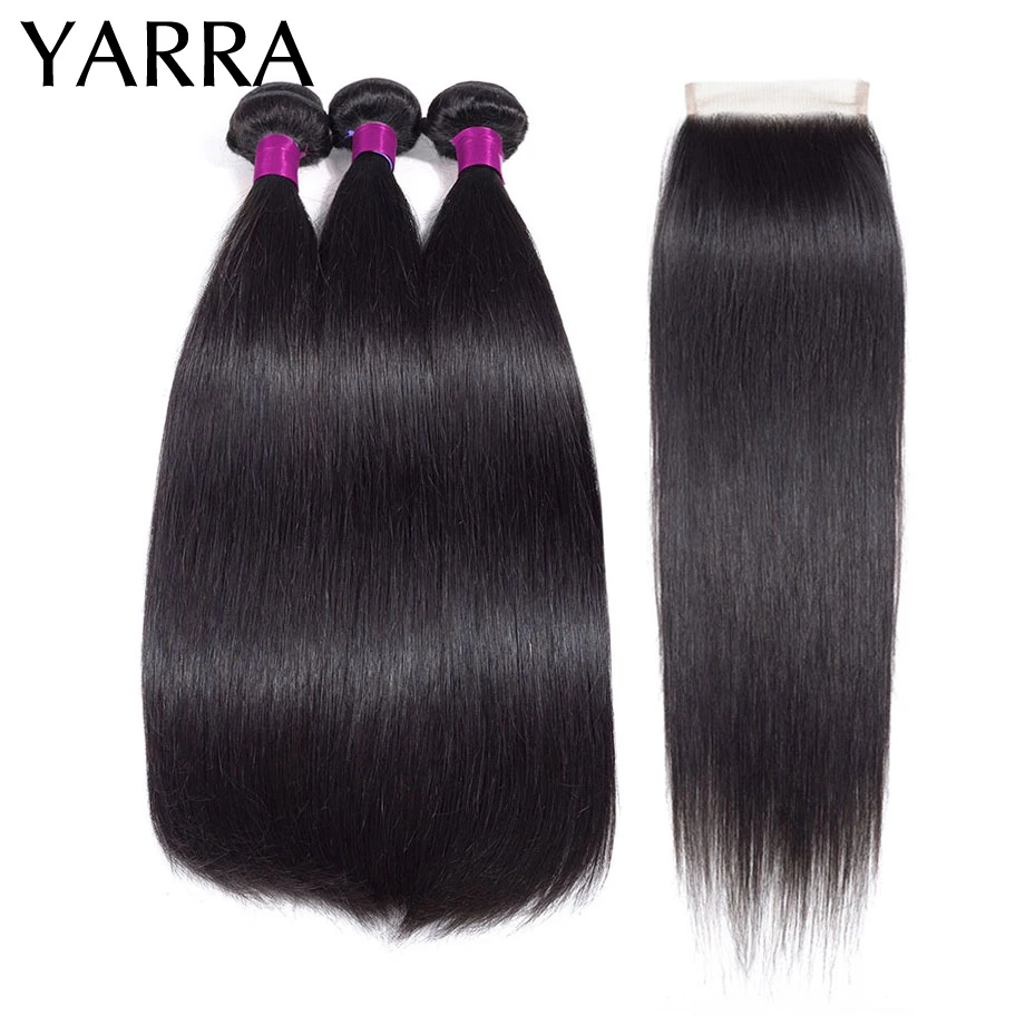 Yarra Brazilian Straight Human Hair Bundles With Closure Remy Hair Weave 3 Bundles with Closure 4X4 Free Part Hair Extensions
Yarra Brazilian Straight Human Hair Bundles With Closure Remy Hair Weave 3 Bundles with Closure 4X4 Free Part Hair Extensions