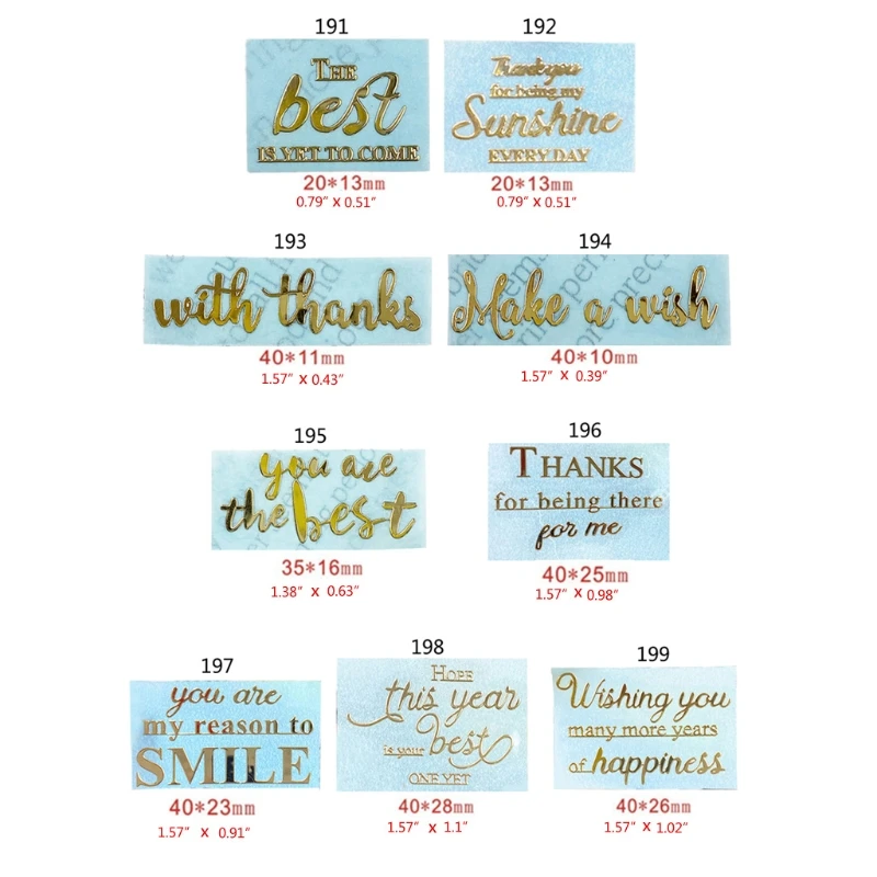 English Letters Blessing Words Metal Stickers Epoxy Resin Mold Fillings DIY Crafts Jewelry Making Material Filler Decorations
English Letters Blessing Words Metal Stickers Epoxy Resin Mold Fillings DIY Crafts Jewelry Making Material Filler Decorations