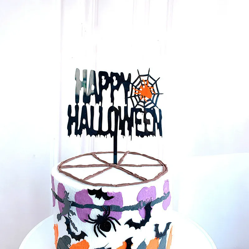 New Acrylic Happy Halloween Cake Topper halloween party favors supplies bat Spider web pumpkin cake toppers baking decorations
New Acrylic Happy Halloween Cake Topper halloween party favors supplies bat Spider web pumpkin cake toppers baking decorations