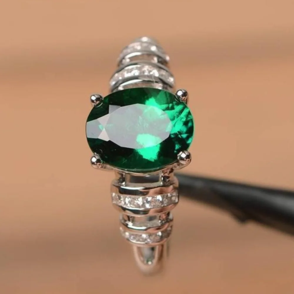 Simple Fashion New 2021 Popular Oval Green Zircon Ring Jewelry for Ladies Girl Party Jewelry Gift
Simple Fashion New 2021 Popular Oval Green Zircon Ring Jewelry for Ladies Girl Party Jewelry Gift