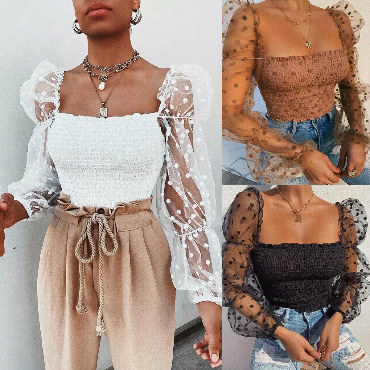 Sexy Women Mesh Long Puff Sleeve Sheer Tops Pullover Blouse Shirts Casual Party Club
Sexy Women Mesh Long Puff Sleeve Sheer Tops Pullover Blouse Shirts Casual Party Club