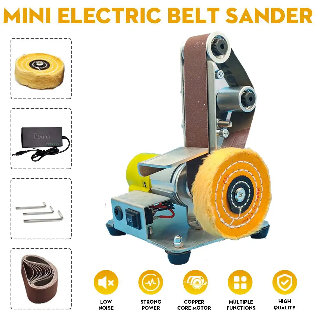 3cm Multifunctional Mini Electric Belt Sander DIY Polishing Grinding Machine Cutter Edges Sharpener Grinder 10PCS Belt
3cm Multifunctional Mini Electric Belt Sander DIY Polishing Grinding Machine Cutter Edges Sharpener Grinder 10PCS Belt
