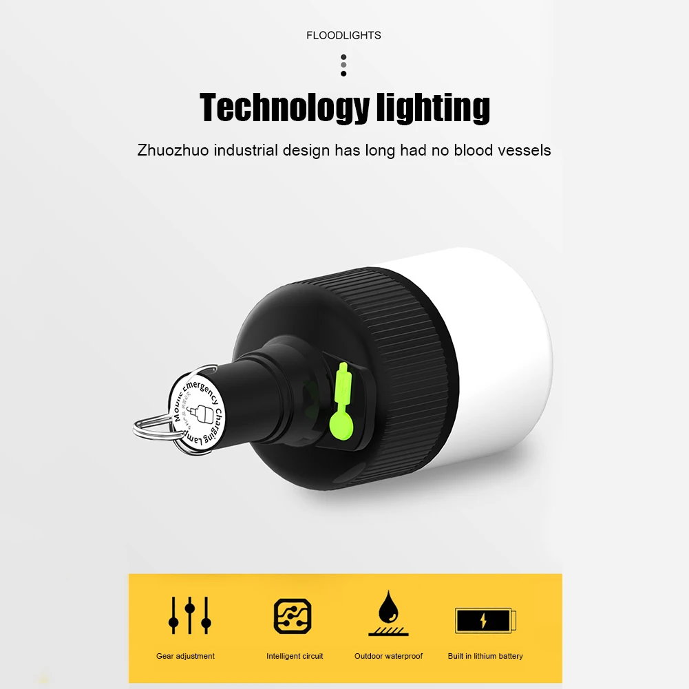 Portable LED Camping Light Bulb with Hook USB Rechargeable Camping Hanging Emergency Night Lamp Lights for Outdoor Patio Porch
Portable LED Camping Light Bulb with Hook USB Rechargeable Camping Hanging Emergency Night Lamp Lights for Outdoor Patio Porch