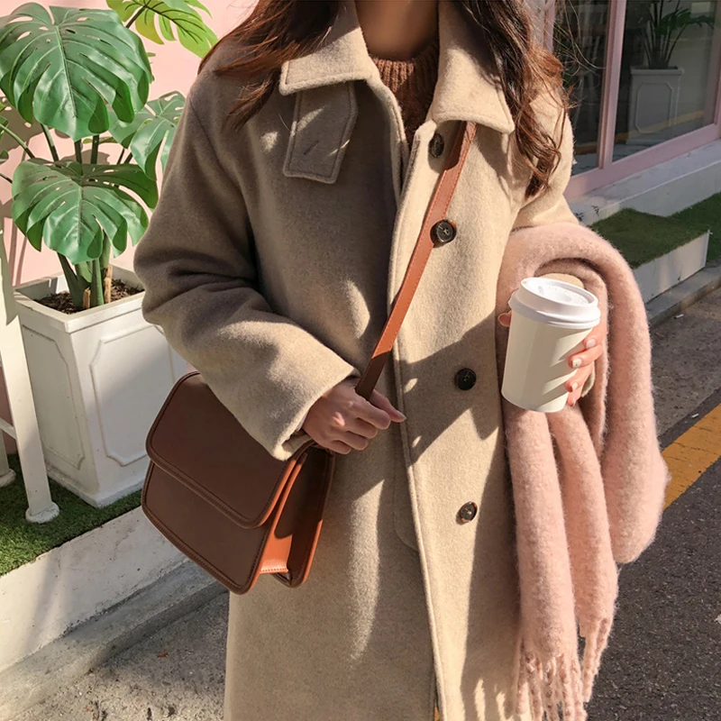 Женское шерстяное пальто средней длины, однобортное однотонное пальто в Корейском стиле на осень и зиму, 2020
Женское шерстяное пальто средней длины, однобортное однотонное пальто в Корейском стиле на осень и зиму, 2020