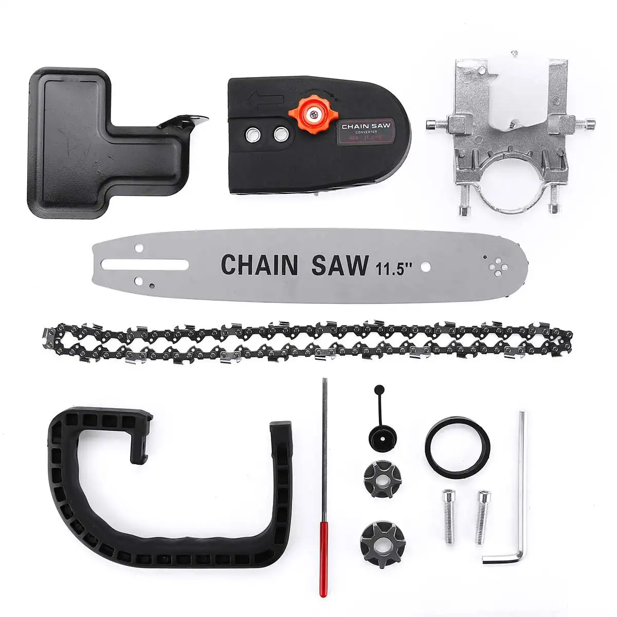 11.5inch Electric Chainsaw Bracket Universal Adjustable M10/M14 Chain Saw Part 100 125 150 Angle Grinder Into Chain Saw
11.5inch Electric Chainsaw Bracket Universal Adjustable M10/M14 Chain Saw Part 100 125 150 Angle Grinder Into Chain Saw