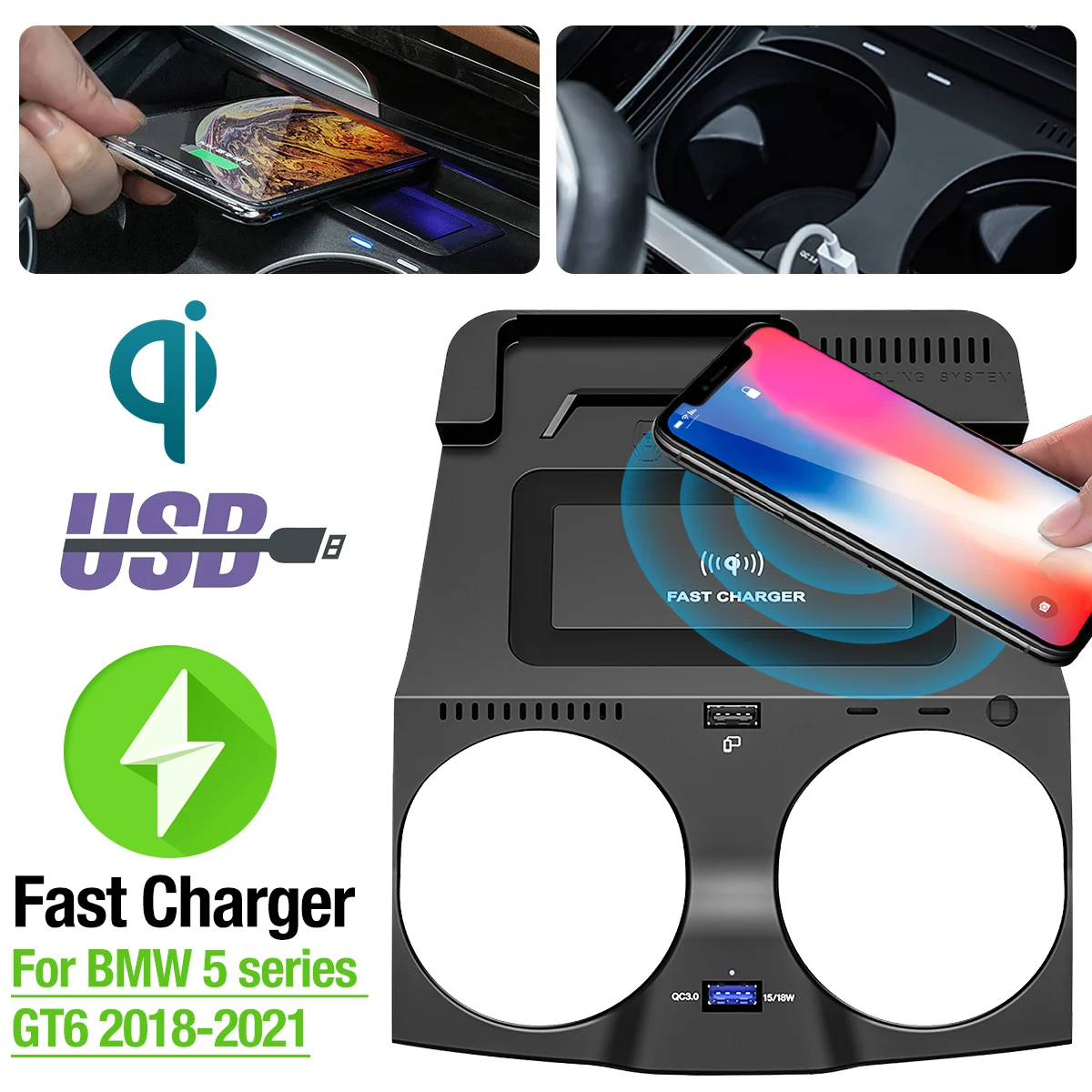 Car mobile phone wireless charger QI car accessories For BMW 5 6 Series G30 G38 G32 6GT 2018 2019 2020 2021
Car mobile phone wireless charger QI car accessories For BMW 5 6 Series G30 G38 G32 6GT 2018 2019 2020 2021
