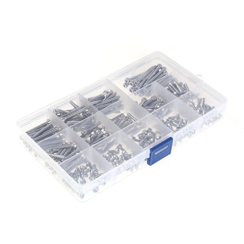 280 Pcs M3 304 Stainless Steel Hex Socket Cap Head Screw Bolts ortment Tool Kit with Plastic Box
280 Pcs M3 304 Stainless Steel Hex Socket Cap Head Screw Bolts ortment Tool Kit with Plastic Box