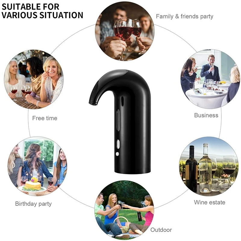 Electric Wine Aerator Pourer,Portable Wine Decanter and Wine Dispenser Pump,for Red White Wine,Wine Oxidation Dispenser 
Electric Wine Aerator Pourer,Portable Wine Decanter and Wine Dispenser Pump,for Red White Wine,Wine Oxidation Dispenser