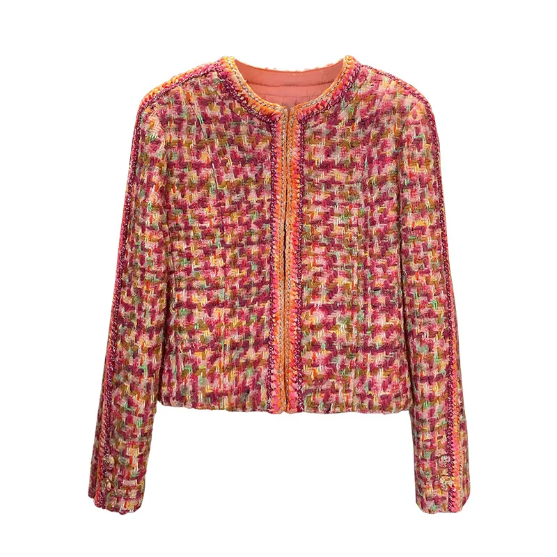 2021 early spring new Xiaoxiang jacket female wool yarn heavy knitting tweed top
2021 early spring new Xiaoxiang jacket female wool yarn heavy knitting tweed top