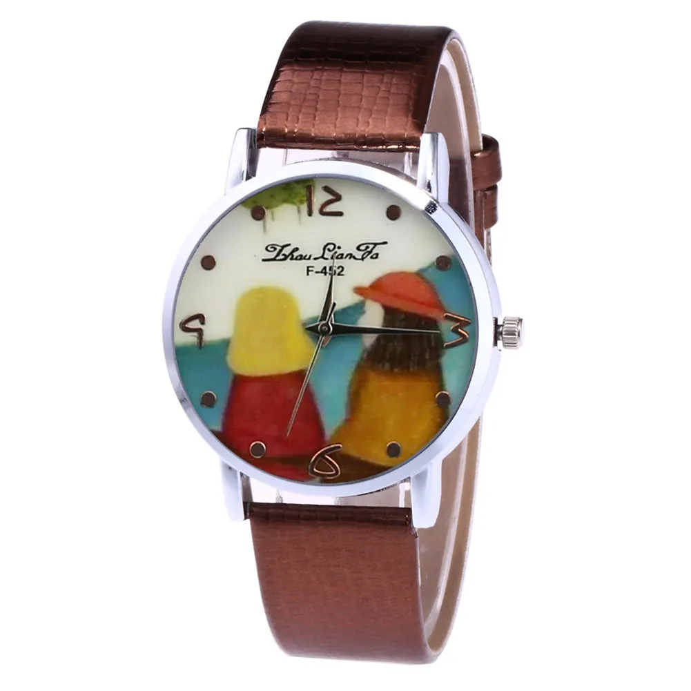 Fashion Couple Watches Simple Quartz Watch Leather Band Round Dial Cute Cartoon Printed Casual Watches
Fashion Couple Watches Simple Quartz Watch Leather Band Round Dial Cute Cartoon Printed Casual Watches