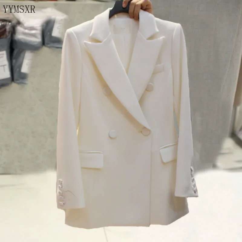 Autumn and winter women's blazer high quality 2020 casual solid color slim ladies jacket white Workwear office coat feminine
Autumn and winter women's blazer high quality 2020 casual solid color slim ladies jacket white Workwear office coat feminine