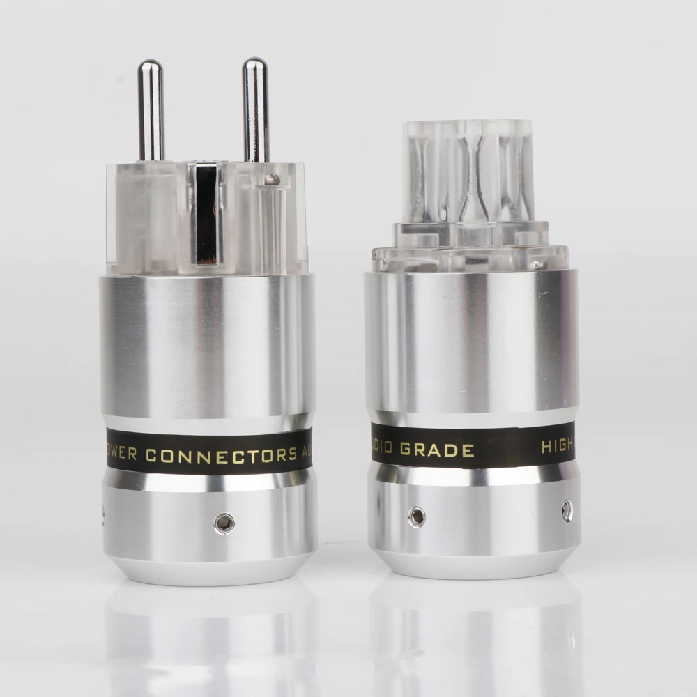 One Pair Rhodium Plated Aluminium Brass Schuko EU Power Connector Male Female Plug
One Pair Rhodium Plated Aluminium Brass Schuko EU Power Connector Male Female Plug