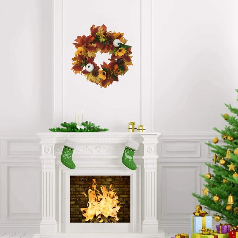 HGHO Fall Wreath Maple Leaf Pumpkin Wreath for Front Door Outside perfect for Autumn Halloween 16.5Inch
HGHO Fall Wreath Maple Leaf Pumpkin Wreath for Front Door Outside perfect for Autumn Halloween 16.5Inch