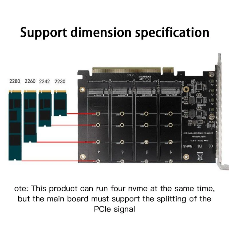 Плата PCI-E X16 NVME M.2 MKEY SSD RAID раздельная плата с охлаждающим вентилятором | Компьютеры