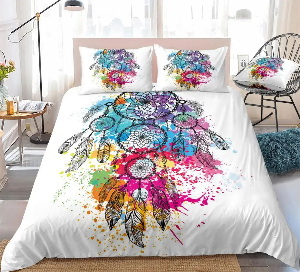Dreamcatcher Bedding Bohemian Bedspread Watercolor Dream Catcher Duvet Cover Set Dropship Boy Girls Comforter Cover Home Textile
Dreamcatcher Bedding Bohemian Bedspread Watercolor Dream Catcher Duvet Cover Set Dropship Boy Girls Comforter Cover Home Textile