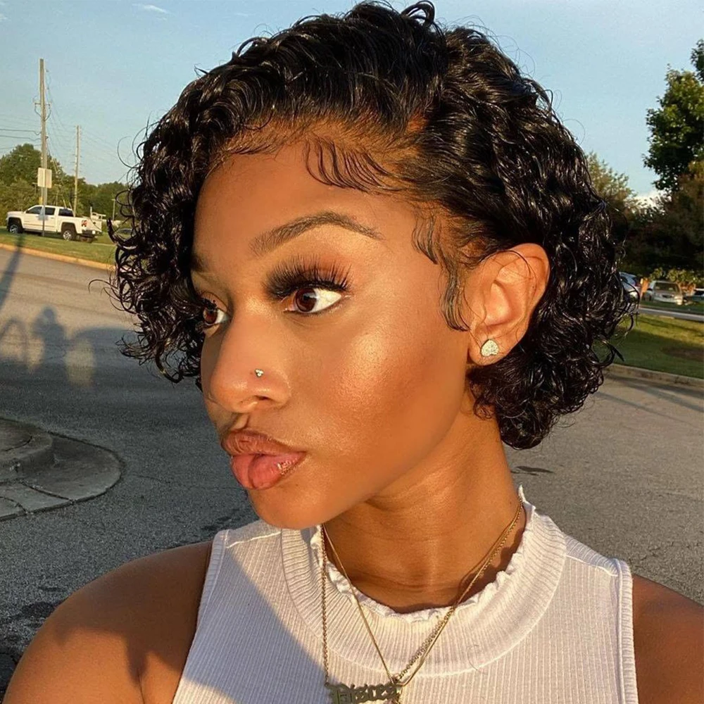Sogreat Pixie Cut Curly Human Hair Wigs for Black Women Pre Plucked Wet And Wavy Deep Water Wave Lace Part Short 316 Bob Wig
Sogreat Pixie Cut Curly Human Hair Wigs for Black Women Pre Plucked Wet And Wavy Deep Water Wave Lace Part Short 316 Bob Wig