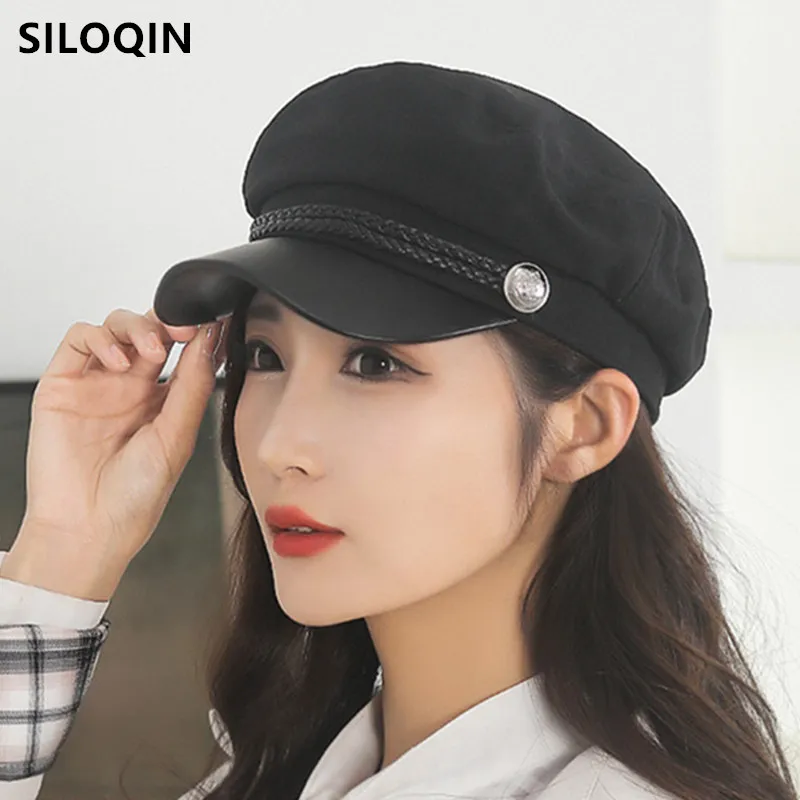 SILOQIN Snapback Cap 2022 New Spring Women's Military Hats Fashion All-match Navy Caps Elegant Lady Net Red Trend Black Flat Cap
SILOQIN Snapback Cap 2022 New Spring Women's Military Hats Fashion All-match Navy Caps Elegant Lady Net Red Trend Black Flat Cap