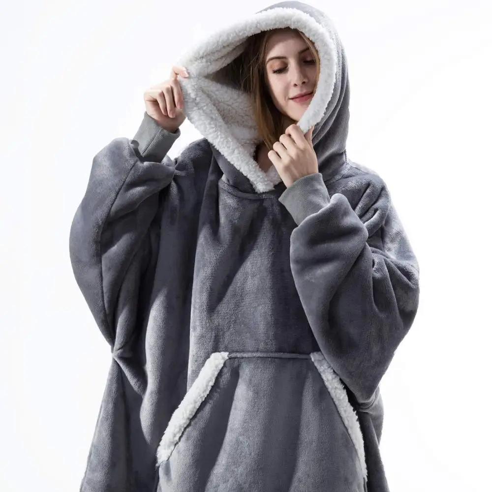 15c Wearable Blanket With Sleeves Plaid Sherpa TV Weighted Blanket Winter Plush Fleece Hooded Blanket Travel Couverture Polaire
15c Wearable Blanket With Sleeves Plaid Sherpa TV Weighted Blanket Winter Plush Fleece Hooded Blanket Travel Couverture Polaire