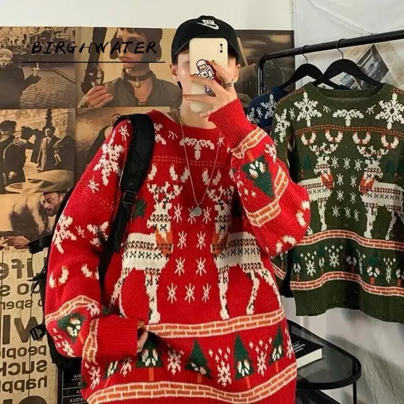 Winter Christmas Couple Sweater Casual Cartoon Pullovers Loose O-neck Harajuku Sweater Unisex Pullovers Oversized Men
Winter Christmas Couple Sweater Casual Cartoon Pullovers Loose O-neck Harajuku Sweater Unisex Pullovers Oversized Men