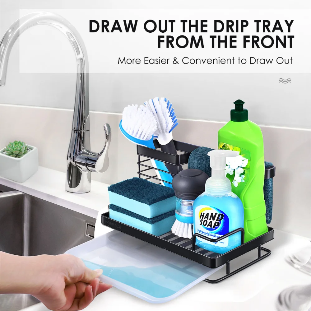 HOMEMAXS Kitchen Sink Organizer Stainless Steel Dish Kitchen Utensils Holder Sponge Brush Rack with Drain Pan for Home Kitchen
HOMEMAXS Kitchen Sink Organizer Stainless Steel Dish Kitchen Utensils Holder Sponge Brush Rack with Drain Pan for Home Kitchen