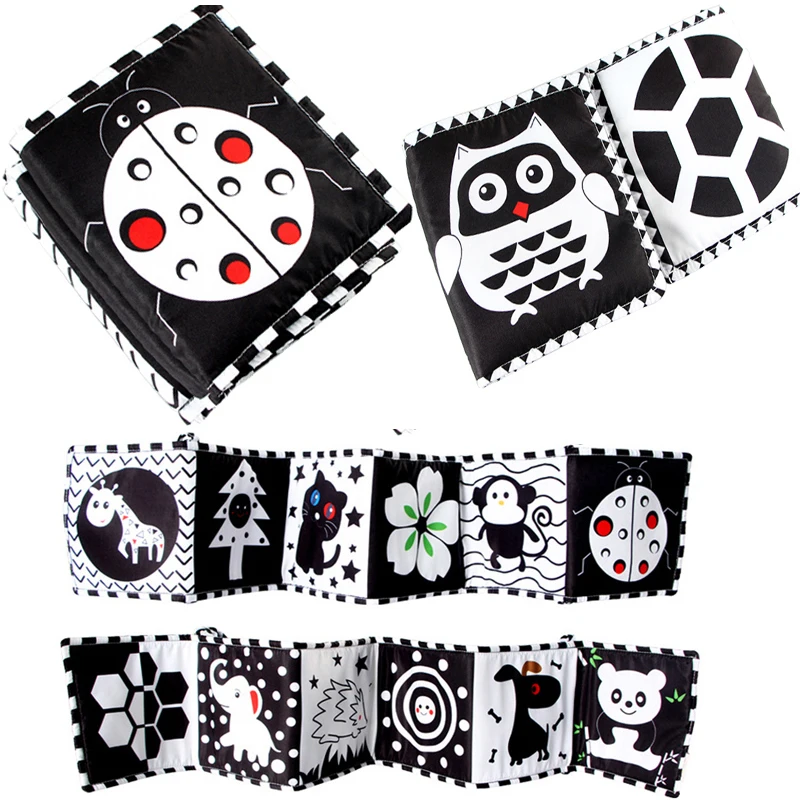 Baby Sensory Toys Cloth Book Newborn Bed Sticker Crib Bumper Black and White Animal Story Quiet Books Montessori Kid Infant Book
Baby Sensory Toys Cloth Book Newborn Bed Sticker Crib Bumper Black and White Animal Story Quiet Books Montessori Kid Infant Book